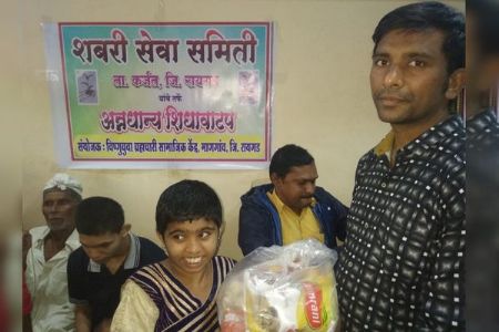 Distribution of food grains in Shirvali area