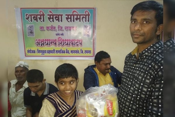 Distribution of food grains in Shirvali area